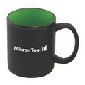 10 Oz. Black Ceramic Coffee Mug w/ Colored Trim